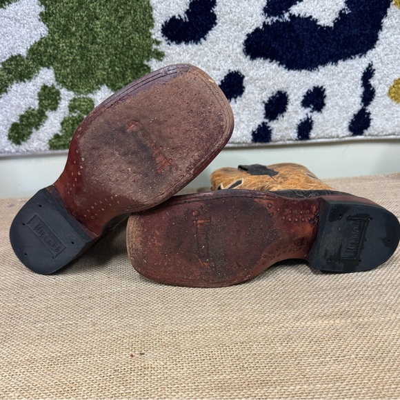 Ferrini Ladies Gold Genuine Leather Embossed Cross Boots - Picture 6 of 6